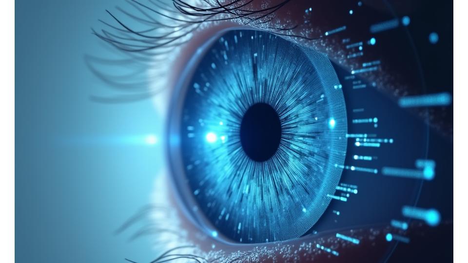 Interface d'analyse AI de la rétine affichant des détections automatiques de lésions.
