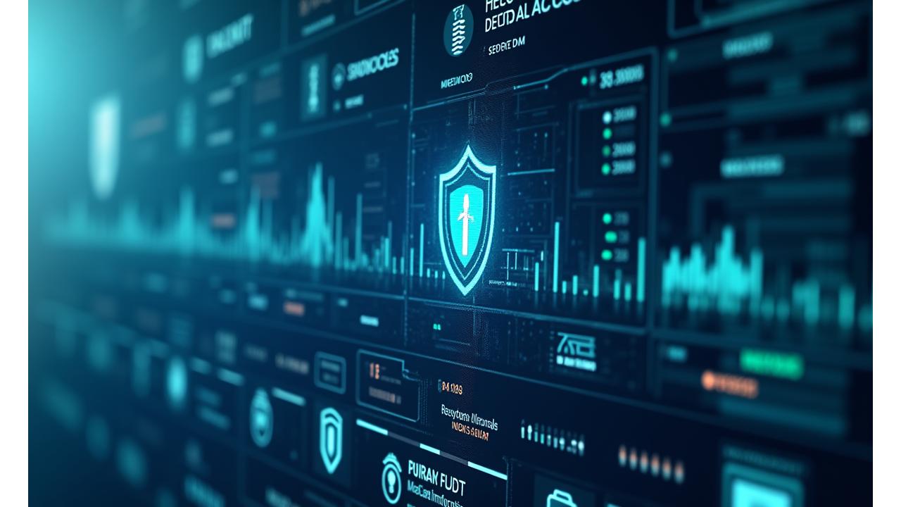 Dashboard de gestion des données patients avec indicateurs de sécurité et conformité