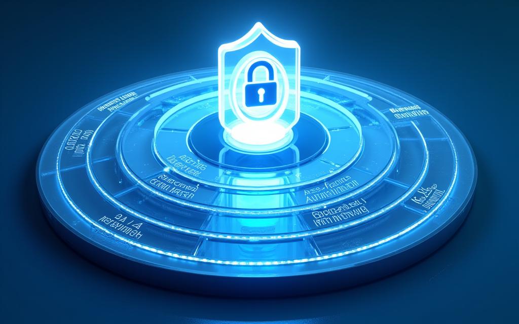 Diagramme d'architecture de sécurité avec plusieurs couches de protection