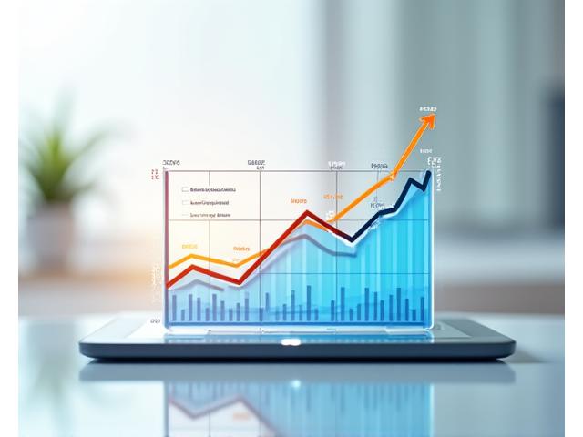 Graphique financier montrant des économies projetées, avec une interface de calculateur en arrière-plan