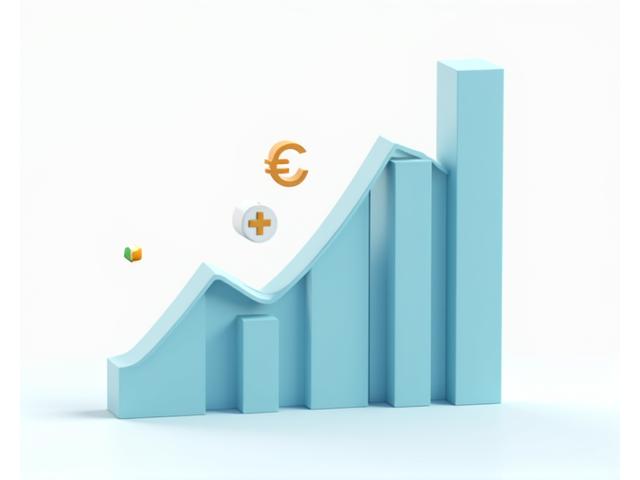 Graphique de croissance financière avec des courbes et des icônes de gain, symbolisant un retour sur investissement positif