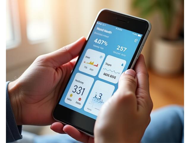 Interface mobile simplifiée pour le patient affichant ses données de santé de manière compréhensible.